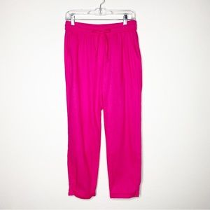 J. Crew Linen Blend Ankle Cropped Pants Pink Size 6